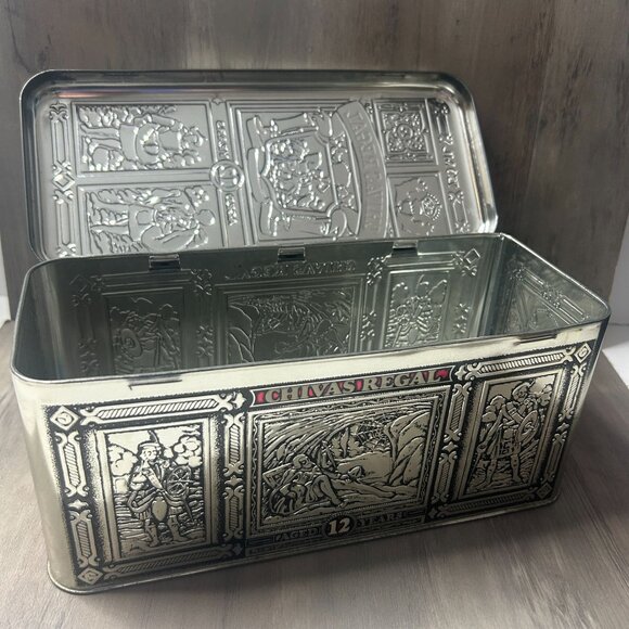 Vintage Chivas Regal 12 Year Scotch Whiskey Embossed Metal Tin Box Only - Picture 5 of 6